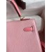 Hermes Kelly Sellier 25 Bicolor Bag in Rose Confetti and Lipstick Mysore Goatskin