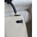 Hermes Kelly Sellier 25 Bicolor Bag in White and Black Mysore Goatskin