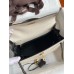 Hermes Kelly Sellier 25 Bicolor Bag in White and Black Mysore Goatskin