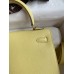 Hermes Kelly Sellier 25cm Handmade Bag In Jaune Poussin Epsom Calfskin
