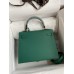 Hermes Kelly Sellier 25CM Handmade Bag In Malachite Epsom Calfskin