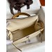 Hermes Kelly Sellier 25 Tricolor Bag in Craie/Sesame/Yellow Epsom Calfskin