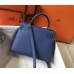 Hermes Kelly 25cm Sellier Bag In Agate Blue Epsom Leather