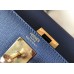 Hermes Kelly 28cm Sellier Bag In Blue Agate Epsom Leather