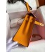 Hermes Kelly Sellier 28 Bicolor Bag in Rose Lipstick and Yellow Epsom Calfskin