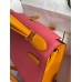 Hermes Kelly Sellier 28 Bicolor Bag in Rose Lipstick and Yellow Epsom Calfskin