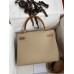 Hermes Kelly Sellier 28 Bicolor Bag in Trench and Gold Epsom Calfskin