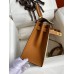Hermes Kelly Sellier 28 Bicolor Bag in Trench and Gold Epsom Calfskin