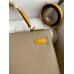 Hermes Kelly Sellier 28 Bicolor Bag in Trench and Yellow Epsom Calfskin