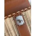 Hermes Picnic Kelly 28cm Bag in Wicker with Barenia Leather