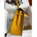 Hermes Kelly Sellier 32 Bicolor Bag in Trench and Yellow Epsom Calfskin
