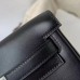 Hermes Kelly Ado Backpack in Black Box Calf Leather