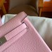 Hermes Kelly Ado Backpack in Rose Sakura Clemence Leather