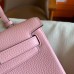 Hermes Kelly Ado Backpack in Rose Sakura Clemence Leather