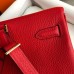 Hermes Kelly Ado Backpack in Red Clemence Leather