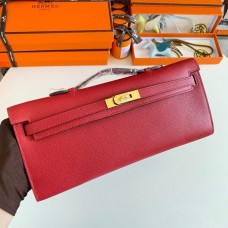 Hermes Kelly Cut Handmade Bag in Red Epsom Calfskin