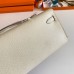 Hermes Kelly Cut Handmade Bag in Craie Epsom Calfskin