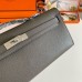 Hermes Kelly Cut Handmade Bag in Etain Epsom Calfskin