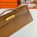 Hermes Kelly Cut Handmade Bag in Gold Epsom Calfskin