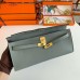 Hermes Kelly Cut Handmade Bag in Vert Amande Epsom Calfskin