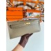 Hermes Kelly Cut Handmade Bag in Taupe Swift Leather