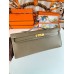 Hermes Kelly Cut Handmade Bag in Taupe Swift Leather