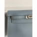 Hermes Kelly Danse II Bag In Blue Lin Evercolor Calfskin