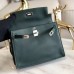 Hermes Kelly Danse Handmade Bag In Dark Green Swift Leather