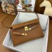 Hermes Kelly Elan Handmade Bag In Gold Chevre Mysore Leather
