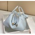 Hermes Lindy 26cm Bag In Blue Brume Clemence Leather