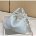 Hermes Lindy 26cm Bag In Blue Brume Clemence Leather
