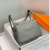 Hermes Lindy 26cm Bag In Gris Meyer Clemence Leather