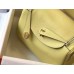 Hermes Lindy 26cm Bag In Jaune Poussin Clemence Leather