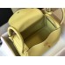 Hermes Lindy 26cm Bag In Jaune Poussin Clemence Leather