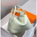 Hermes Lindy 26cm Bag In Vert Fizz Clemence Leather