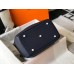 Hermes Lindy 30cm Bag In Navy Blue Clemence Leather