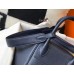 Hermes Lindy 30cm Bag In Navy Blue Clemence Leather
