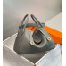Hermes Lindy 30cm Bag In Gris Meyer Clemence Leather