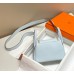 Hermes Lindy Mini Bag In Blue Brume Clemence Leather