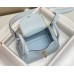 Hermes Lindy Mini Bag In Blue Brume Clemence Leather