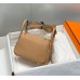 Hermes Lindy Mini Bag In Chai Clemence Leather