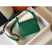 Hermes Lindy Mini Bag In Green Clemence Leather