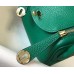 Hermes Lindy Mini Bag In Green Clemence Leather