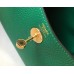 Hermes Lindy Mini Bag In Green Clemence Leather