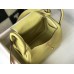 Hermes Lindy Mini Bag In Jaune Poussin Clemence Leather