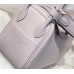 Hermes Lindy Mini Bag In Mauve Pale Clemence Leather