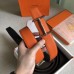 Hermes H dAncre Reversible Belt In Orange/Noir Leather