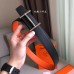 Hermes H dAncre Reversible Belt In Orange/Noir Leather