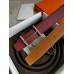 Hermes H dAncre Reversible Belt In Gold/Red Epsom Leather