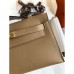 Hermes Kelly Pochette Handmade Bag In Biscuit Swift Calfskin